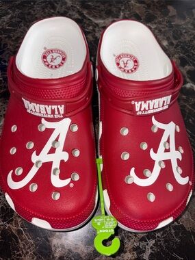 CROCS Men' Red & White Alabama Logo Clogs